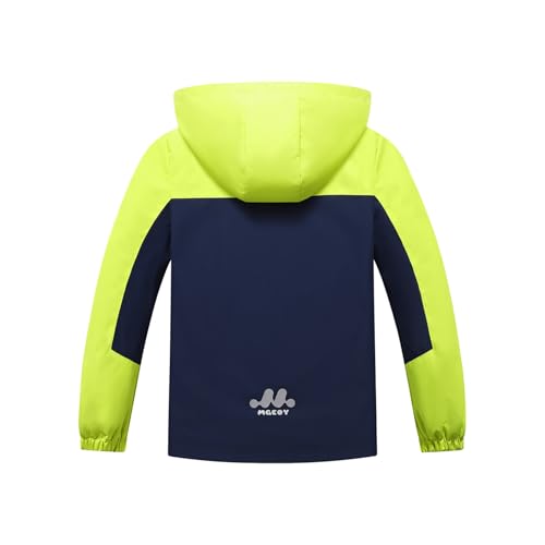 MGEOY Boys Girls Rain Jackets Lightweight Waterproof Hooded Raincoats Windbreakers for Kids 4-14Y