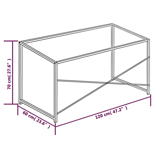 HETFTJN Industrial Computer Desk 47.2" Black and Oak Engineered Wood & Metal Writing Table Compact Design for Home Office Gaming Small Spaces