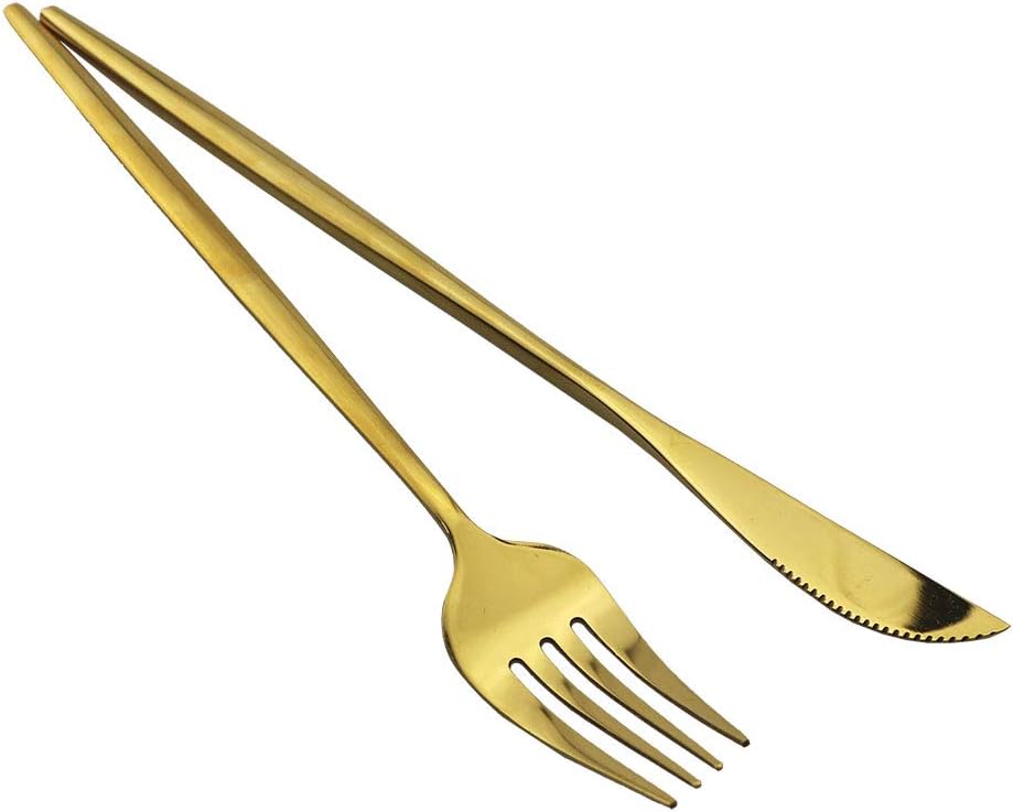 JASHII 30-Piece Stainless Steel Satin Finish Flatware Set - Mirror Polished Tableware Cutlery for Home and Restaurant - Dishwasher Safe