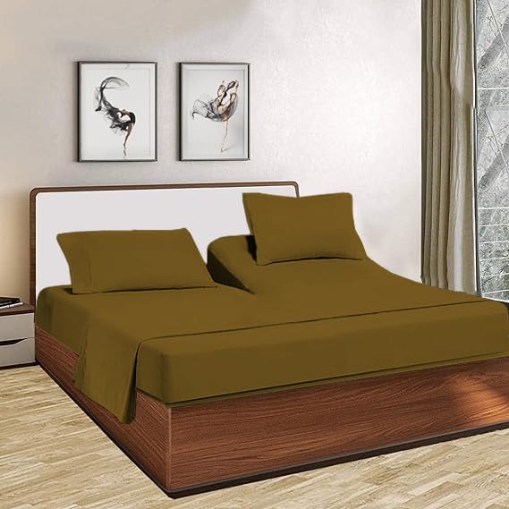 Top Split King Sheets Sets for Adjustable beds, Half Split King Sheet Sets for Adjustable beds 18" deep Pocket, 34" Split Top Sheets 800 TC 100% Cotton (Half Split Fitted), Taupe Solid