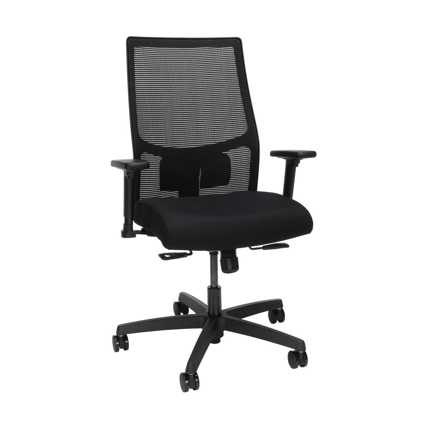 HON Ignition 2.0 Ergonomic Office Chair, Standard Tilt Recline, Swivel Wheels, Comfy for Long Hours, Home Office Desk Chair, Black