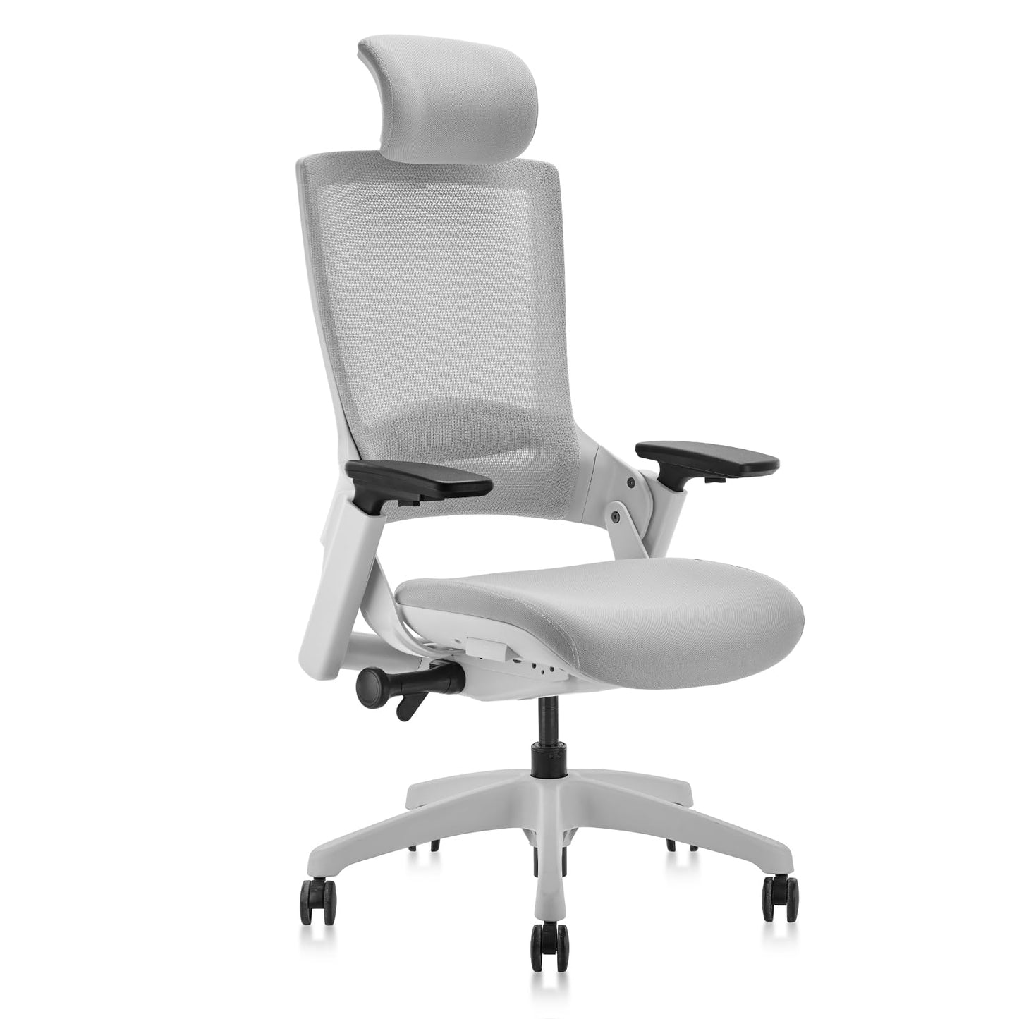 CLATINA Mesh Ergonomic Office Chair with Adjustable Depth Seat Height 2D Head 3D Arm Rest and Lumbar Support, Swivel Executive Computer Task Chair for Home Office Conference Room, Grey