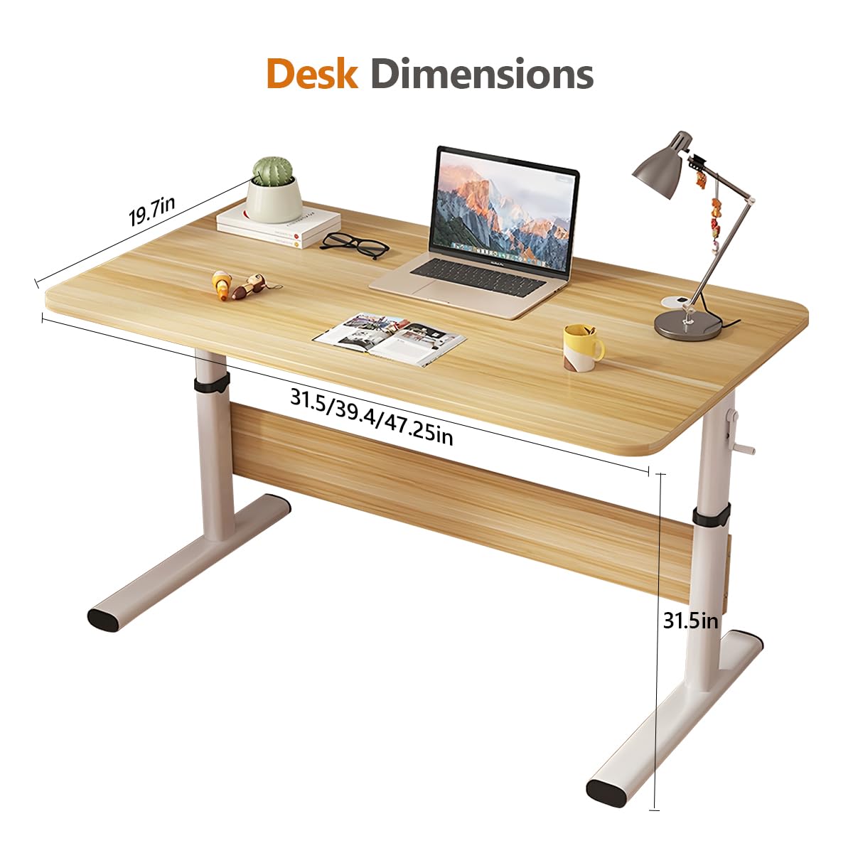 WXJHL Manual Standing Desk, Adjustable Height Desk, Stand Up Computer Table for Home Office, Bedroom
