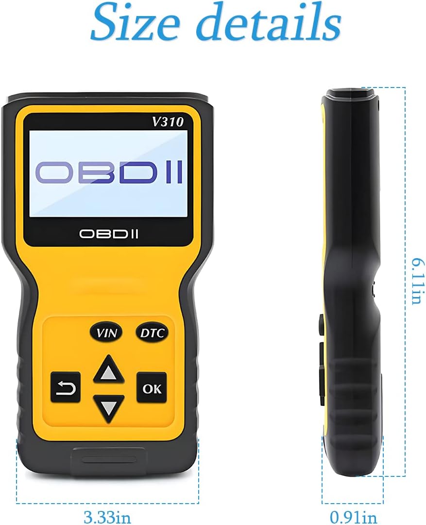 OBD2 Scanner Code Reader for Car Check Engine, Automotive CAN Diagnostic Tool, Read and Erase Fault Codes, Check Emission Monitor Status, Universal for All OBD II Protocol Cars After 1996