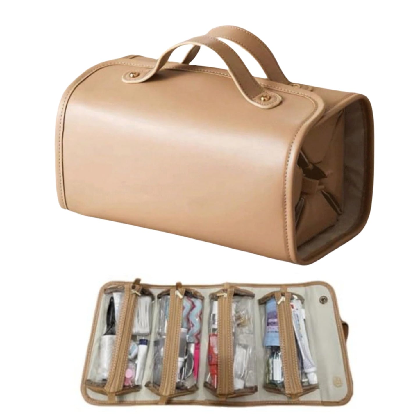 LuyaVogue Portable Cosmetic Bag,Large Capacity,Waterproof Travel Makeup Organizer with Detachable Interior Pockets