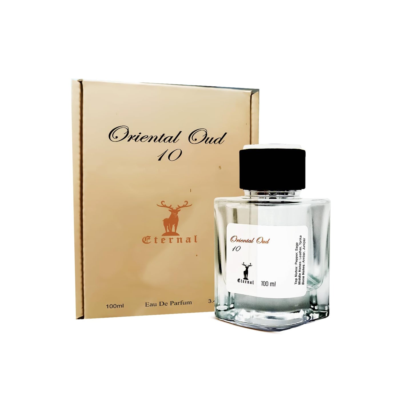 ORIENTAL OUD 10 Eternal Collection Dubai 100 ML (3.4 oz) EDP for Men and Women - Oud Leather Perfume with Saffron, Amber, and Musk - Long-Lasting Unisex Fragrance