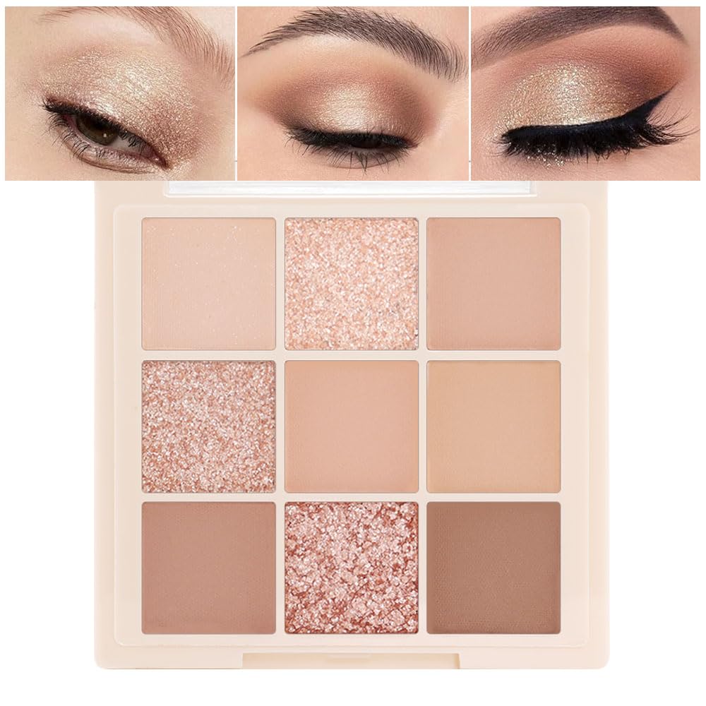 CAKAILA Nude Pink Beige Eyeshadow Palette,Natural Eye Shadow Make Up Pallets for Women,Highly Pigmented Neutral Small Cream Light Colors Eyeshadow Palette Long Lasting Naturing-Looking,Vegan