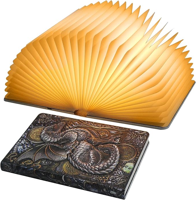 Novelty 3D Dragon Embossed Magic Book Lamp,Personalized Night Light,Sleep aid Machine,Sound Machine for Sleeping, Unique Gifts