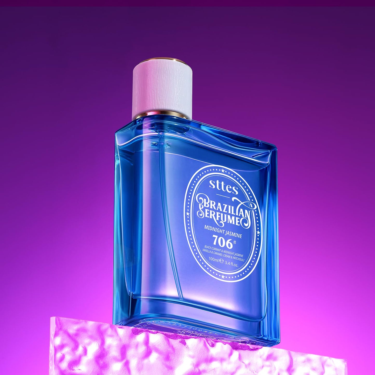 Sttes Perfume 706# (MIDNIGHT JASMINE) β Eau De Parfum 100ml (3.4 fl oz) β Black Currant, Jasmine, Vanilla
