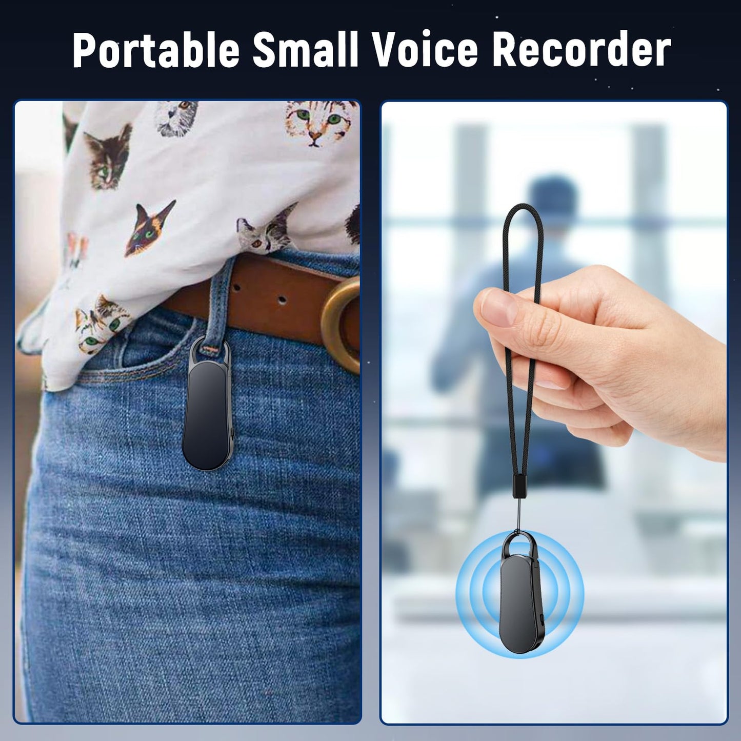 Howabo Professional Portable V56 Voice Recorder 128GB, Howabo New Upgraded Noise Reduction HiFi Pure Sound Quality, 1536Kbps Audio Activated Voice Recorder for Your Lectures Meetings Classes