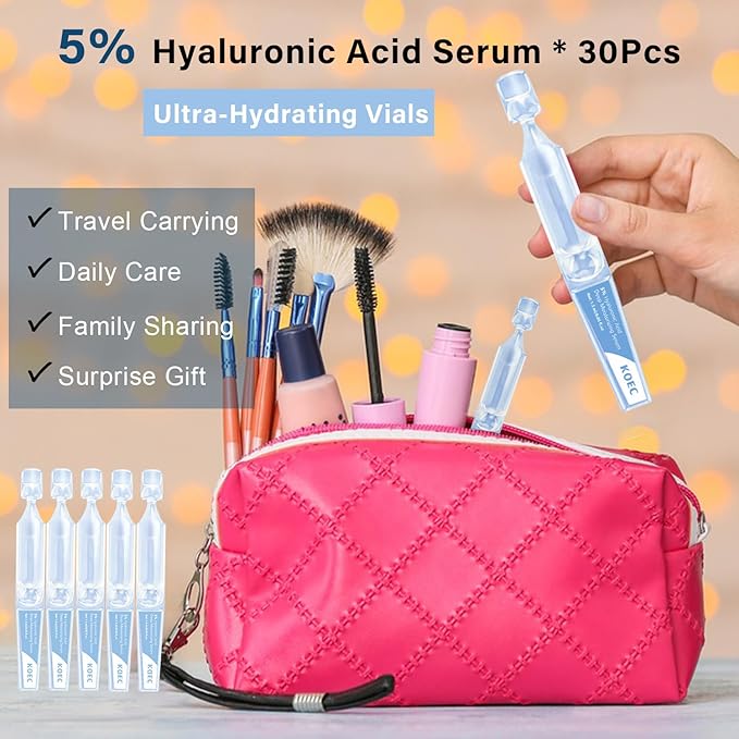 5% Hyaluronic Acid Serum,Ultra Hydrated Vial of Hyaluronic Acid Tubes,Awaken Natural Perfection for Face Serum Hydrated ,Anti-Aging, Deep Moisturizing, Revitalizing Skin (1.5ml*30Pcs)