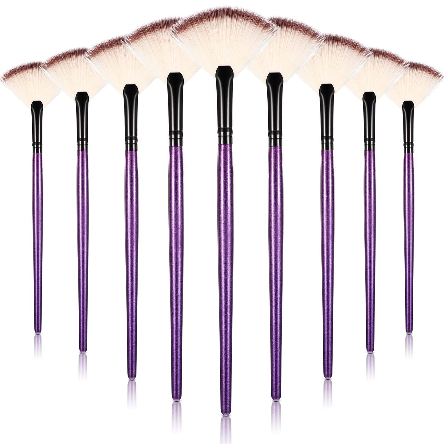 9 Pieces Facial Fan Mask Brushes, Soft Facial Applicator Brushes Tools for Peel Glycolic Makeup for Mud Cream(Purple)