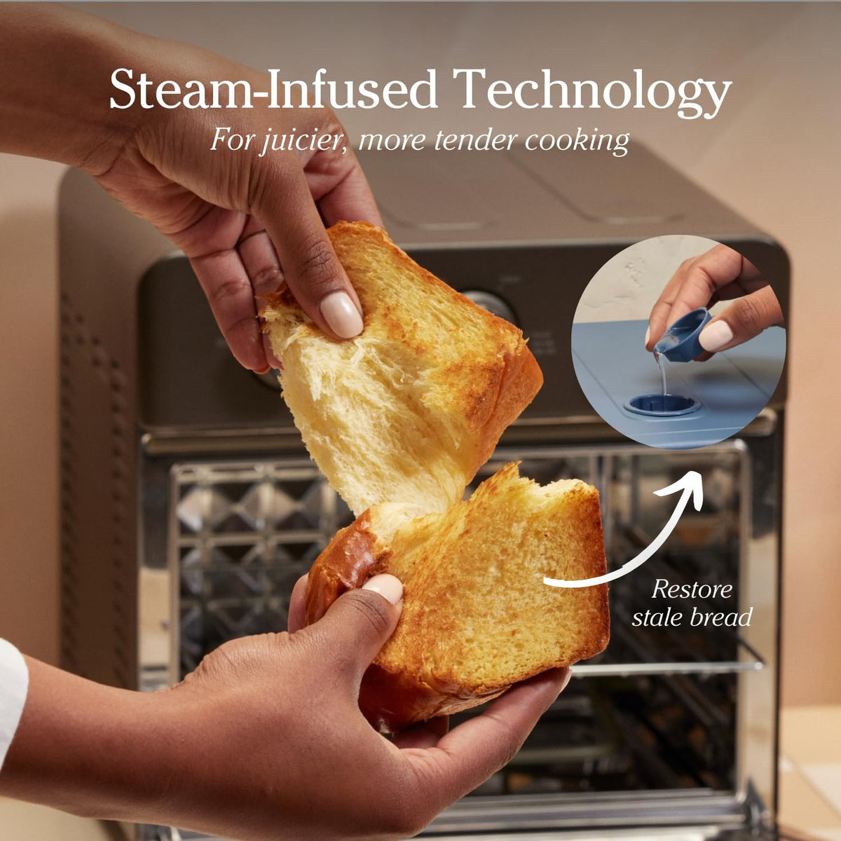 Our Place Large Wonder Oven | 6-In-1 Toxin-Free Air Fryer & Toaster with Steam Infusion | Family-Sized 32QT, 1700W Countertop Design | Includes Bake Tray, Fryer Basket, Large Racks | Blue Salt