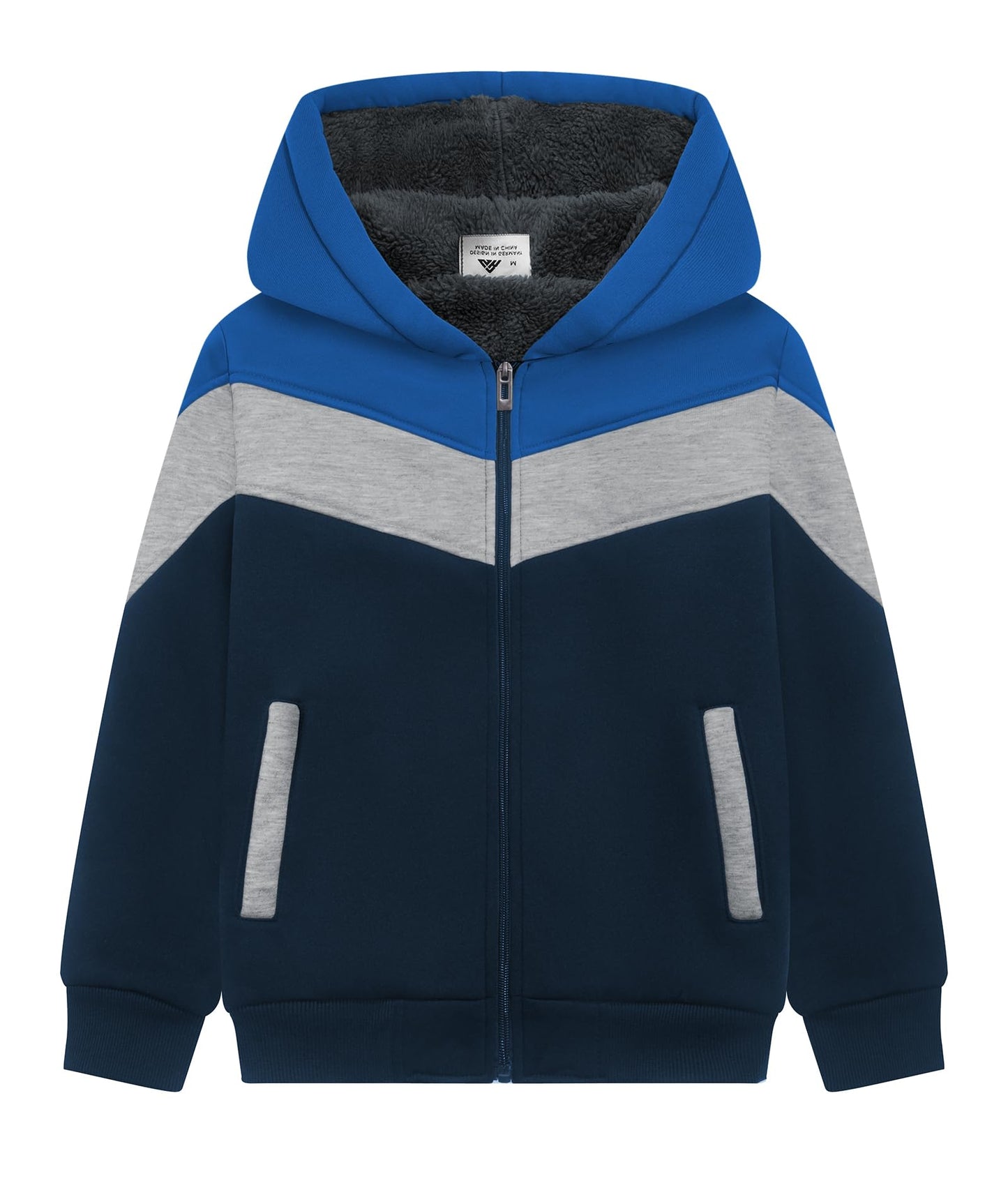 SWISSWELL Unisex Boys Girls Jacket Fleece Lined Hoodie Long Sleeve Zip up Soft Warm Sweatshirt Outerwear for Kids