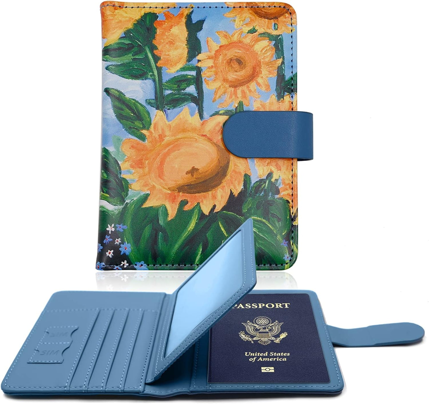Melsbrinna Rfid Passport Holder for Travel women/Men, Cute Passport Wallet Rfid Blocking Card Slots, Rfid Passport Cover/CaseTravel Wallet, Passport Book Holder (1, Beige)