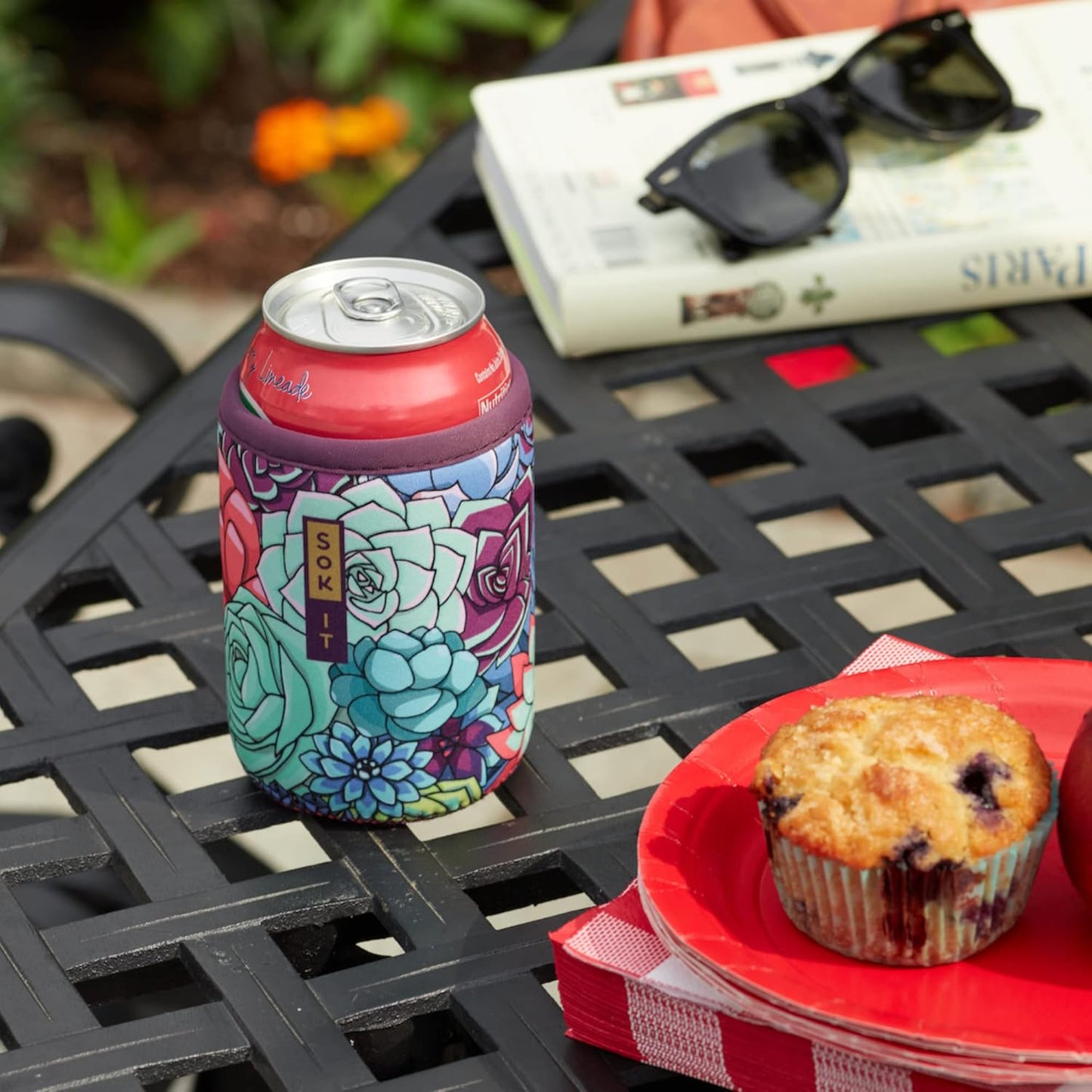 Sok It CanSok 6 Pack Sleeve for Beer & Soda Insulated Neoprene Cover (Rainbow Tie Dye, 12oz Slim Can Sleeve - 6 Pack)