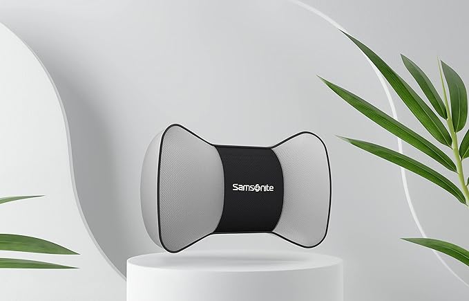 Samsonite Neck Pillow for Car โ Ergonomic Memory Foam Headrest Cushion โ Car Seat Support for Driving Comfort โ Compact Neck Rest โ Travel Pillow for Long Road Trips