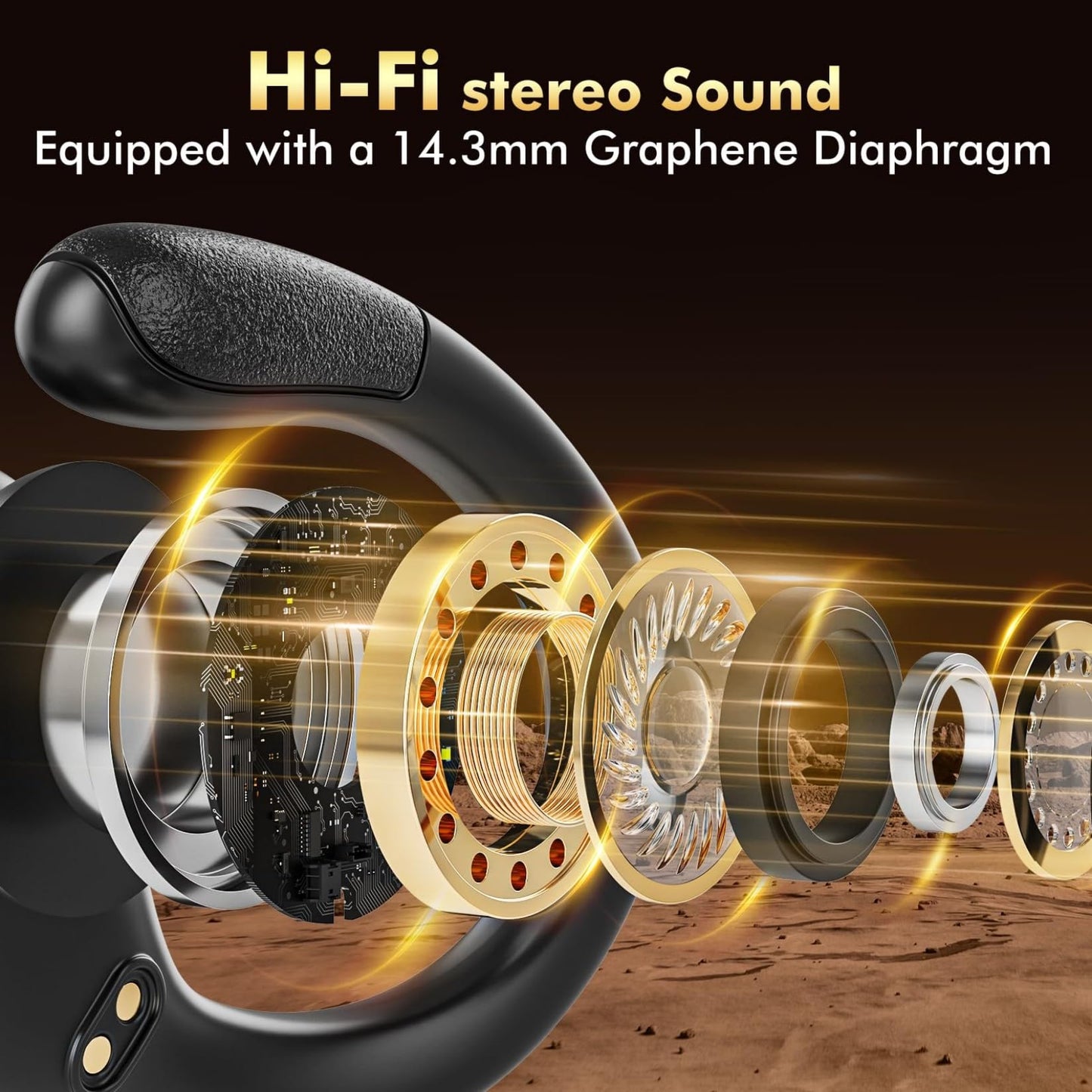 HAOYUYAN Wireless Earbuds, Sports Bluetooth Headphones, 80Hrs Playtime Ear Buds with LED Power Display, Noise Canceling Headset, IPX7 Waterproof Earphones for Workout/Running