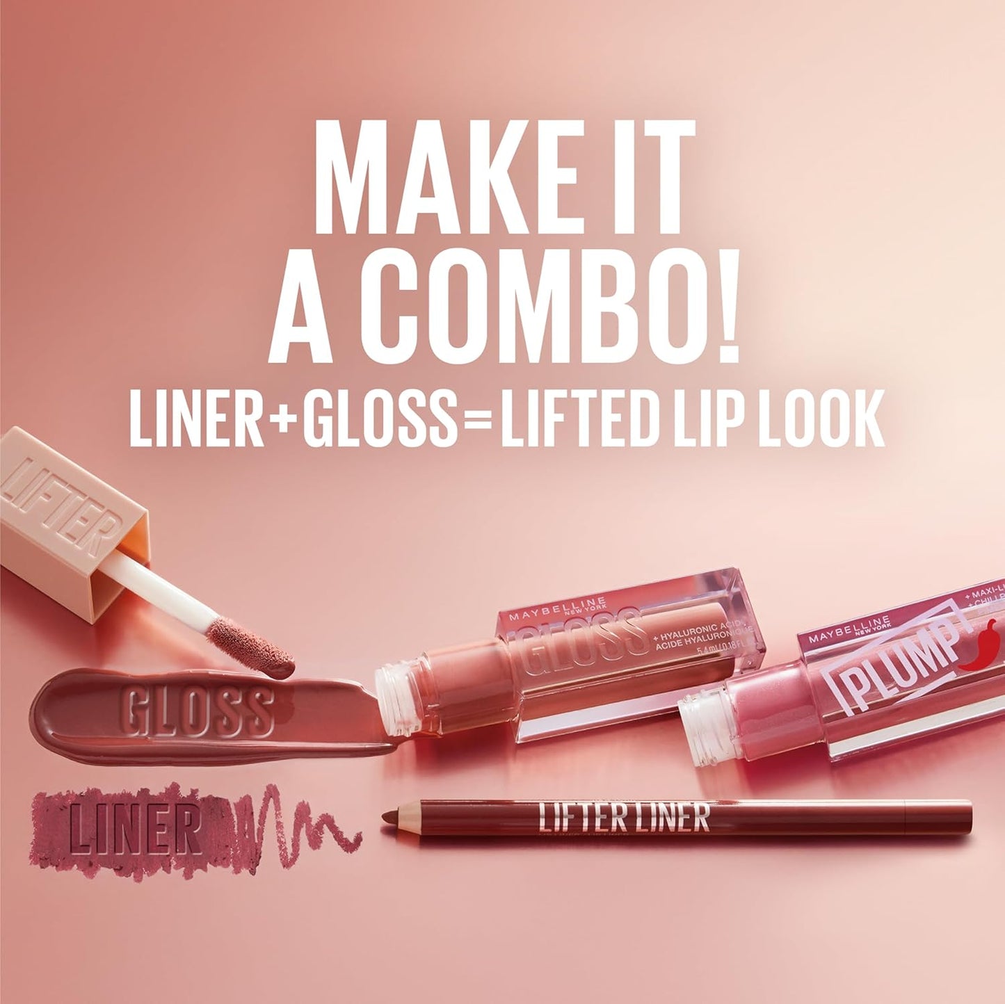 Maybelline Lifter Gloss, Hydrating Lip Gloss with Hyaluronic Acid, High Shine for Plumper Looking Lips, Heat, Raspberry Neutral, 0.18 Ounce