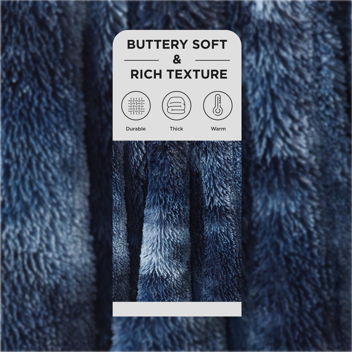 Bedsure Fluffy Tie Dye Navy Blue King Size Blanket for Bed, Thick Soft Sherpa Faux Fur Fleece Bedding Fuzzy Plush Winter Warm Heavy Oversize Large King Blanket, Cozy Blue Gifts for Men Women, 108x90