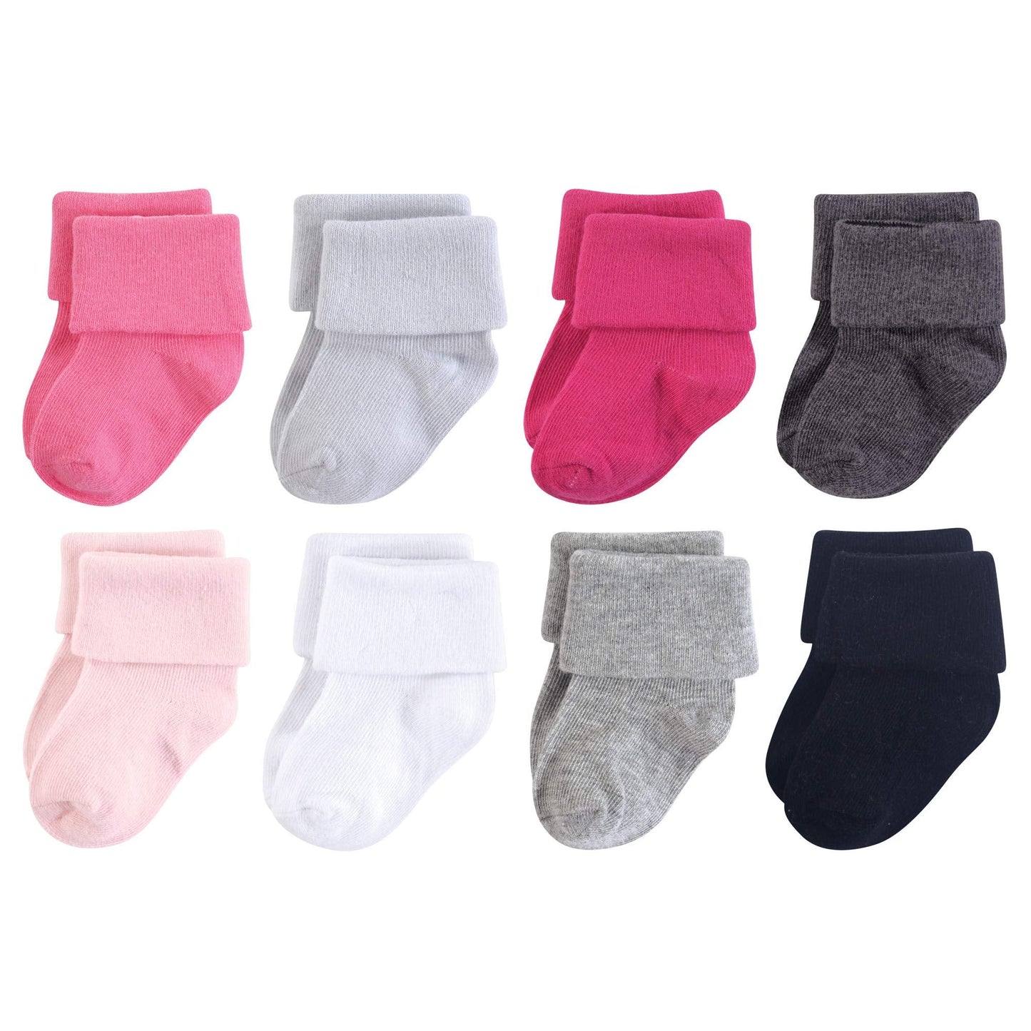 Luvable Friends Unisex Baby Fun Essential Socks, Gray Pink, 0-6 Months