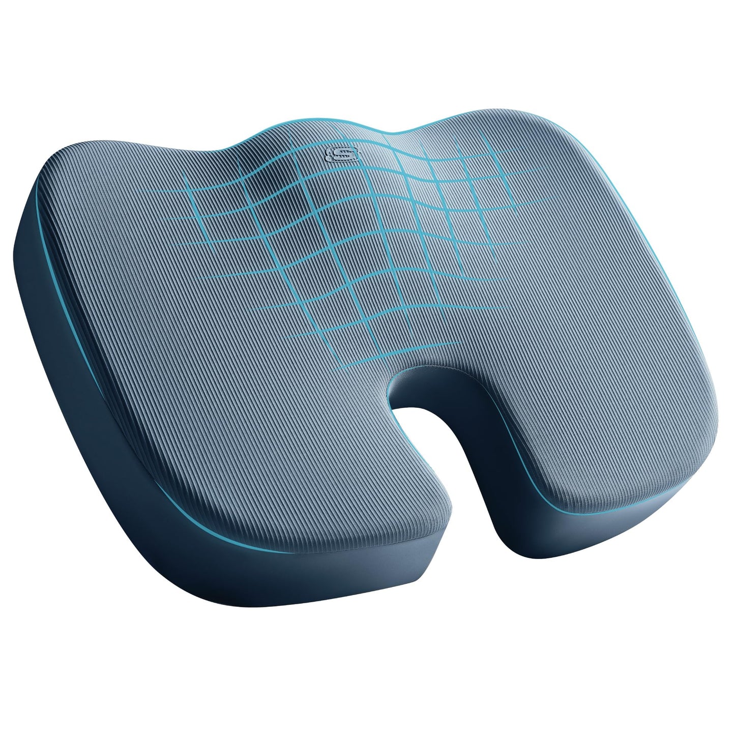 Skechers Memory Foam Seat Cushion,Office Chair Cushion for Tailbone Pain Relief,Butt Pillow for Office Chair,Car seat Cushion,Computer Desk,Long Sitting Office Workers,and Car Drivers,Blue