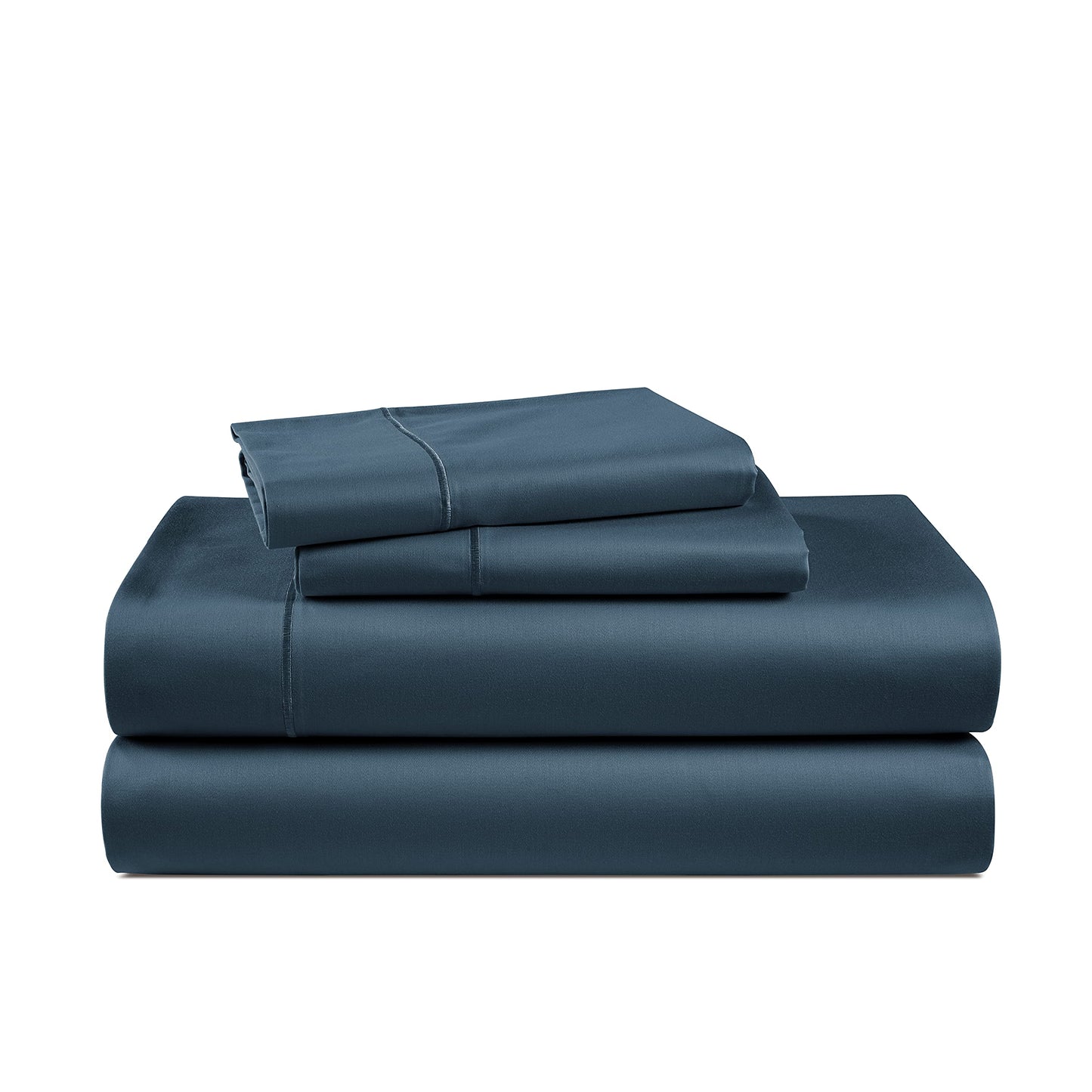 LANE LINEN 100% Egyptian Cotton Luxury Bedding Queen Sheet Set, Fade Resistant, No Pill, Naturally Cooling, Soft & Comfy Silky Smotth Sateen Weave Sheets - Dark Denim