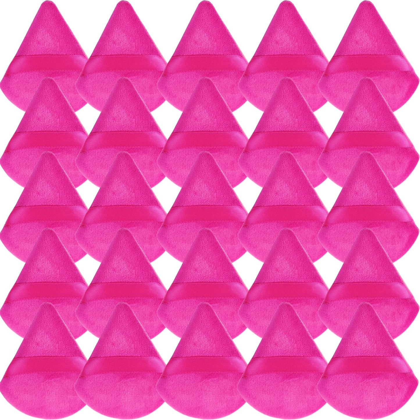GXXMEI 30PCS Powder Puff Face Makeup Sponge Soft Velour Triangle Powder Puffs for Loose Powder Setting Powder Cosmetic Foundation Beauty Sponge, Stocking Stuffers Gift for Women (Pink)
