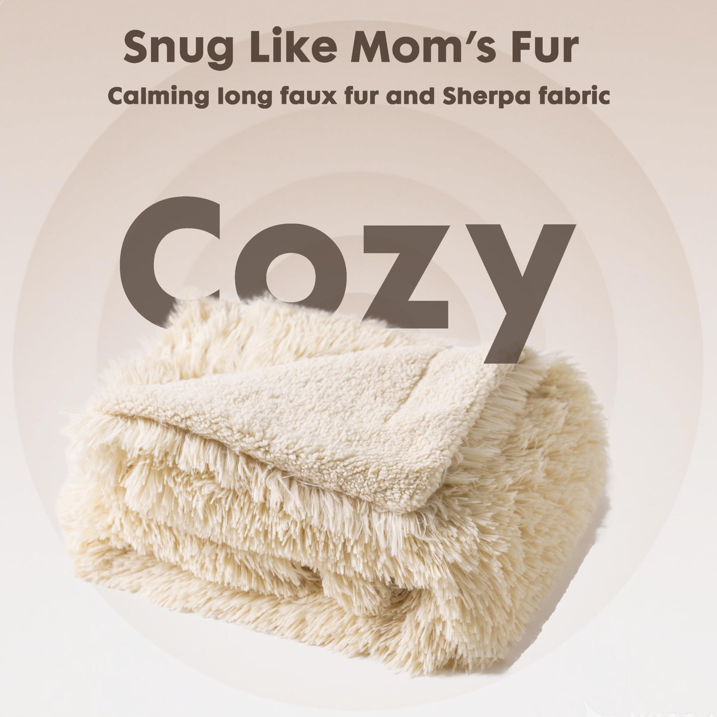 gogobunny Waterproof Dog Blanket for Large Dogs, Cats, Puppy, Reversible Faux Fur Pet Throw Blanket, Washable, Calming Furniture Protection for Sofa Bed (60x80 Inch (Pack of 1), Beige)