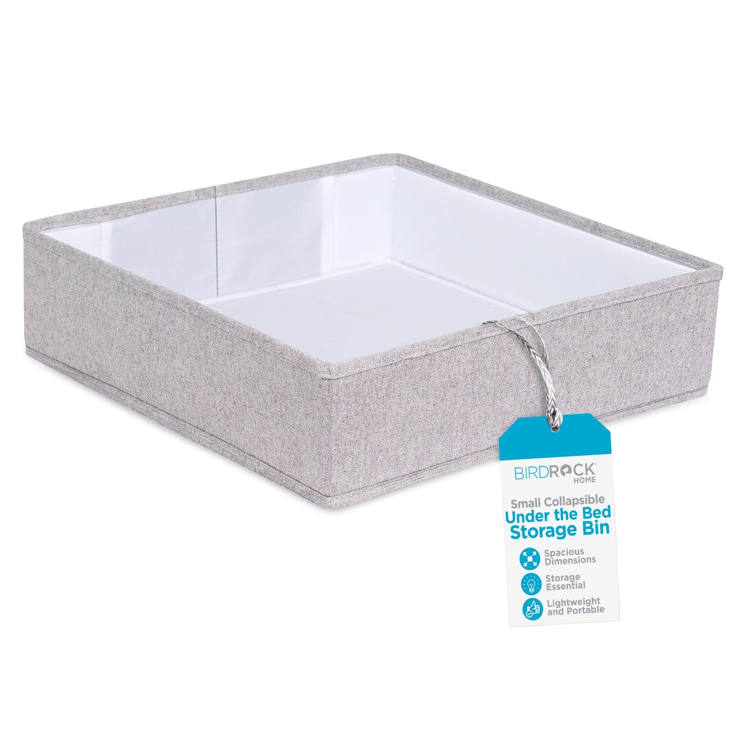 Internet's Best Small Collapsible Under the Bed Storage Bin - Small Square - 14.5 x 14.5 - Short Closet Shelf Open Storage - Rigid Frame Canvas Container