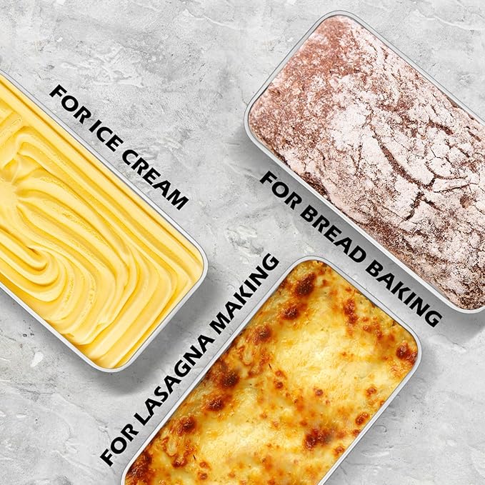 Leonyo Loaf Pan for Baking Bread, 9x5IN Stainless Steel Bread Loaf Pan for Homemade Meatloaf, Cakes, Brownies, Lasagnas, Dishwasher Oven Safe