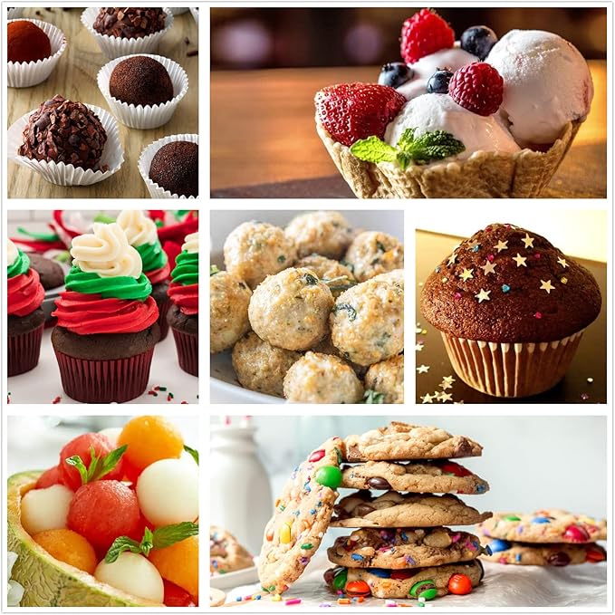 Cookie Scoop, Ice Cream Scoop, 0.8Tbsp/2.5tsp/12.5ml/0.5oz Cookie Scoops for Baking, 18/8 Stainless Steel Cookie Scooper for Baking, Cookie Dough Scoop, Ice Cream Scooper with Trigger Release (Blue)
