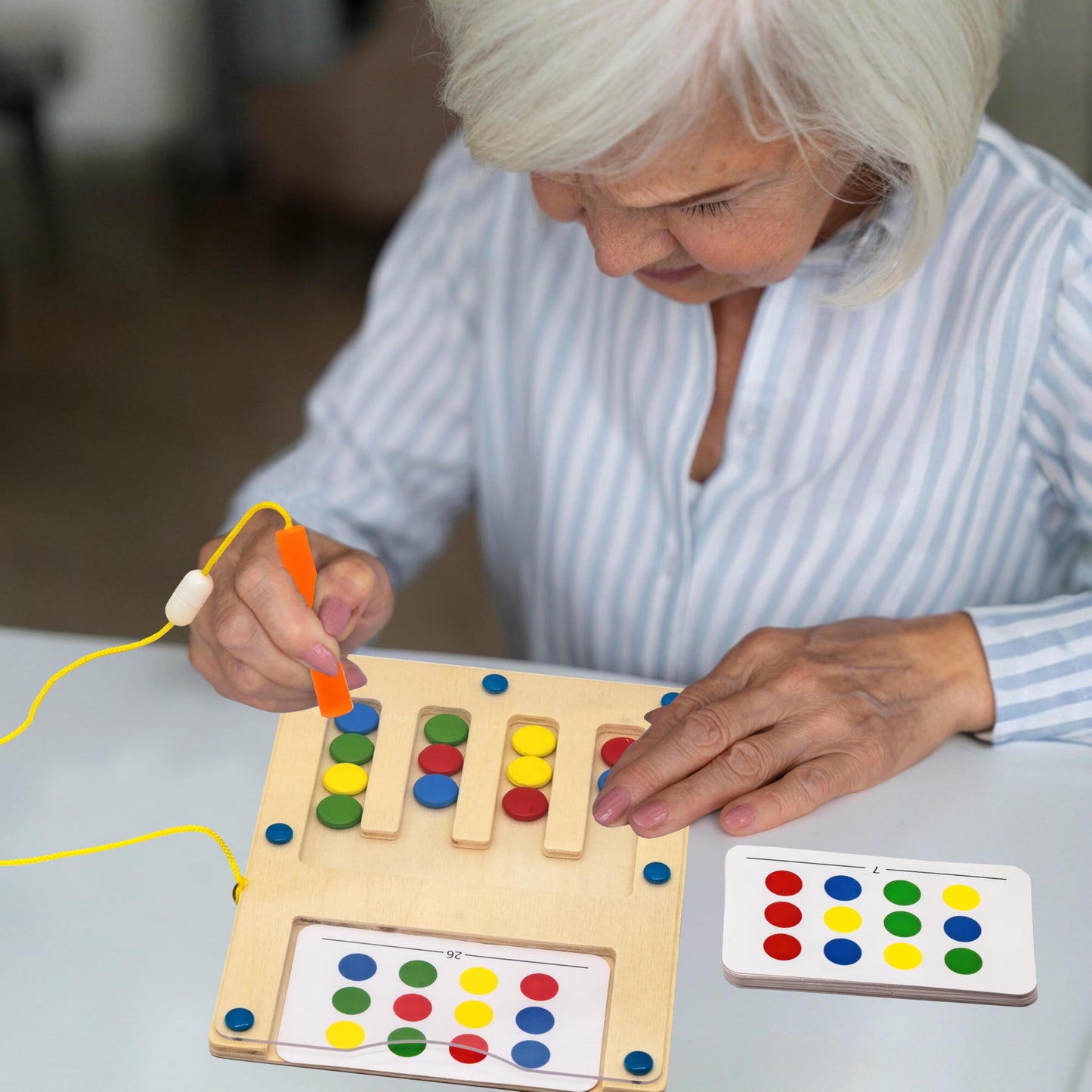 PHIELEY Dementia Products for Elderly, Memory Care Activities for Dementia Patients,12 Dots Sorting Games for Seniors, Magnet Puzzles Tile Matching Cognitive Busy Box Board Gadgets Gifts