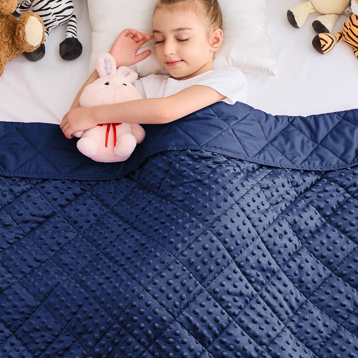 yescool Weighted Blankets Kid 5 Pounds Blanket for Boys Washable Heavy Blankets Microfiber Children Weighted Throw Blanket Winter Weighted Comforter for 5+Years, 36 * 48in, Blue