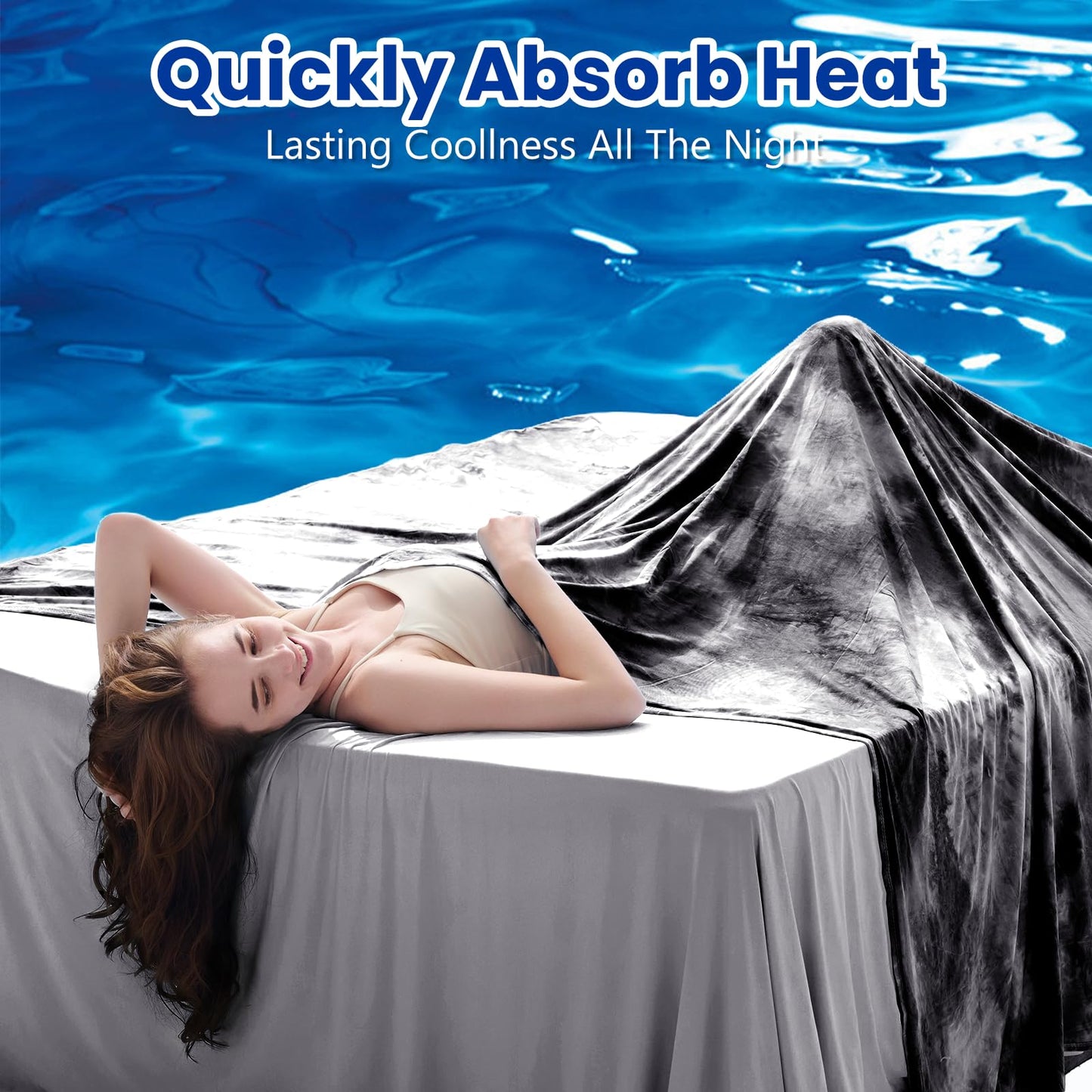 Topcee Cooling Blanket (90"x90"Queen Size) for Hot Sleepers and Night Sweats,100% Oeko-Tex Certified,Arc-Chill Q-Max >0.5 Cool Fiber,Ultra Cold Breathable,Comfortable, Hypo-Allergenic, All-Season.
