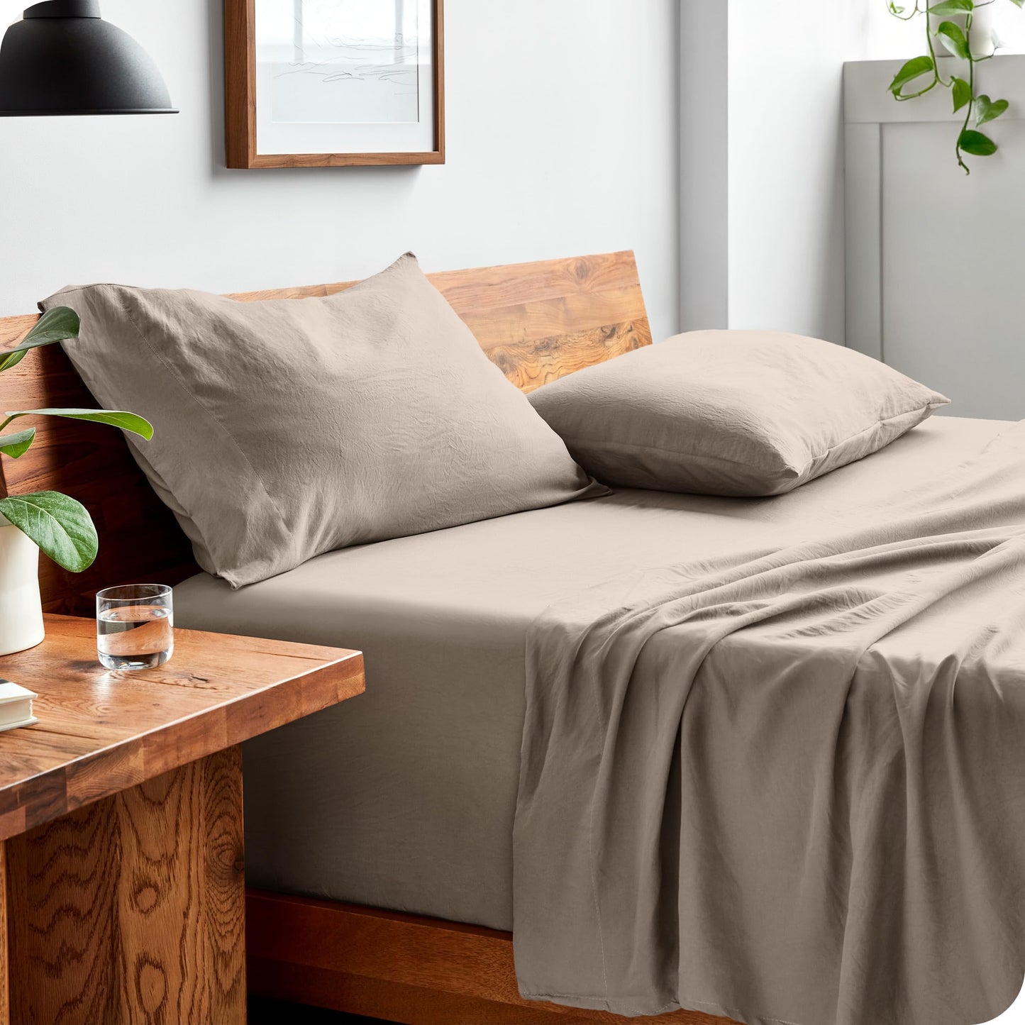 Bare Home King Sheet Set - Luxury 1800 Ultra-Soft Stonewashed Microfiber - Double Brushed - Deep Pockets - Easy Fit - Breathable Bedding - Sheet Sets & Pillowcases (King, Pebble Beach)