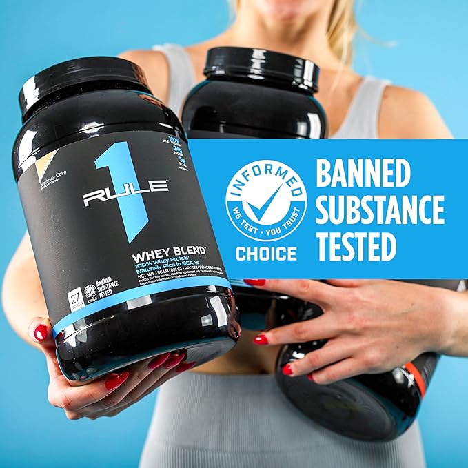 Rule One Proteins Whey Blend - Vanilla Ice Cream, 24g Fast-Acting Whey Protein Concentrates, Isolates, and Hydrolysates Per Serving, with Naturally Occurring EAAs and BCAAs, 2lbs