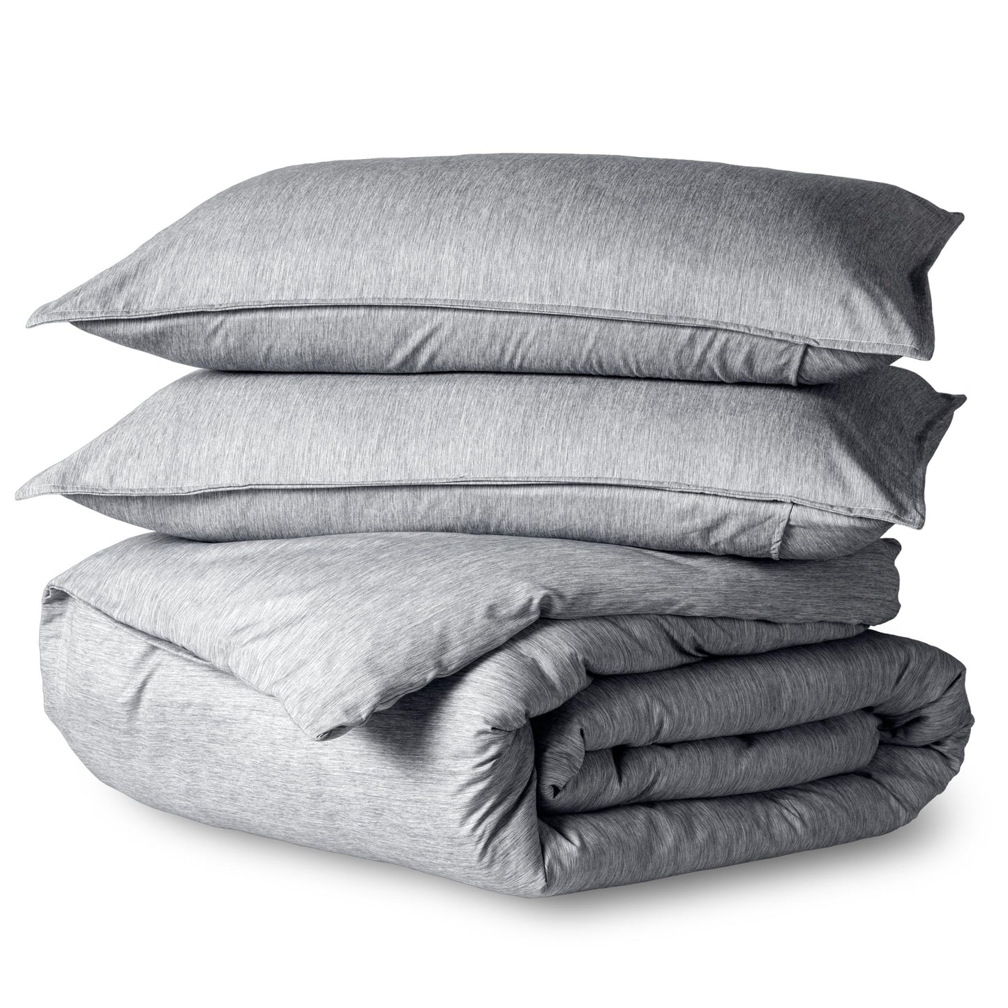 Bare Home Bedding Duvet Cover Queen Size - Premium 1800 Super Soft Collection - Lightweight, Duvet Cover - Soft Textured Bedding (Queen, Heathered Charcoal)