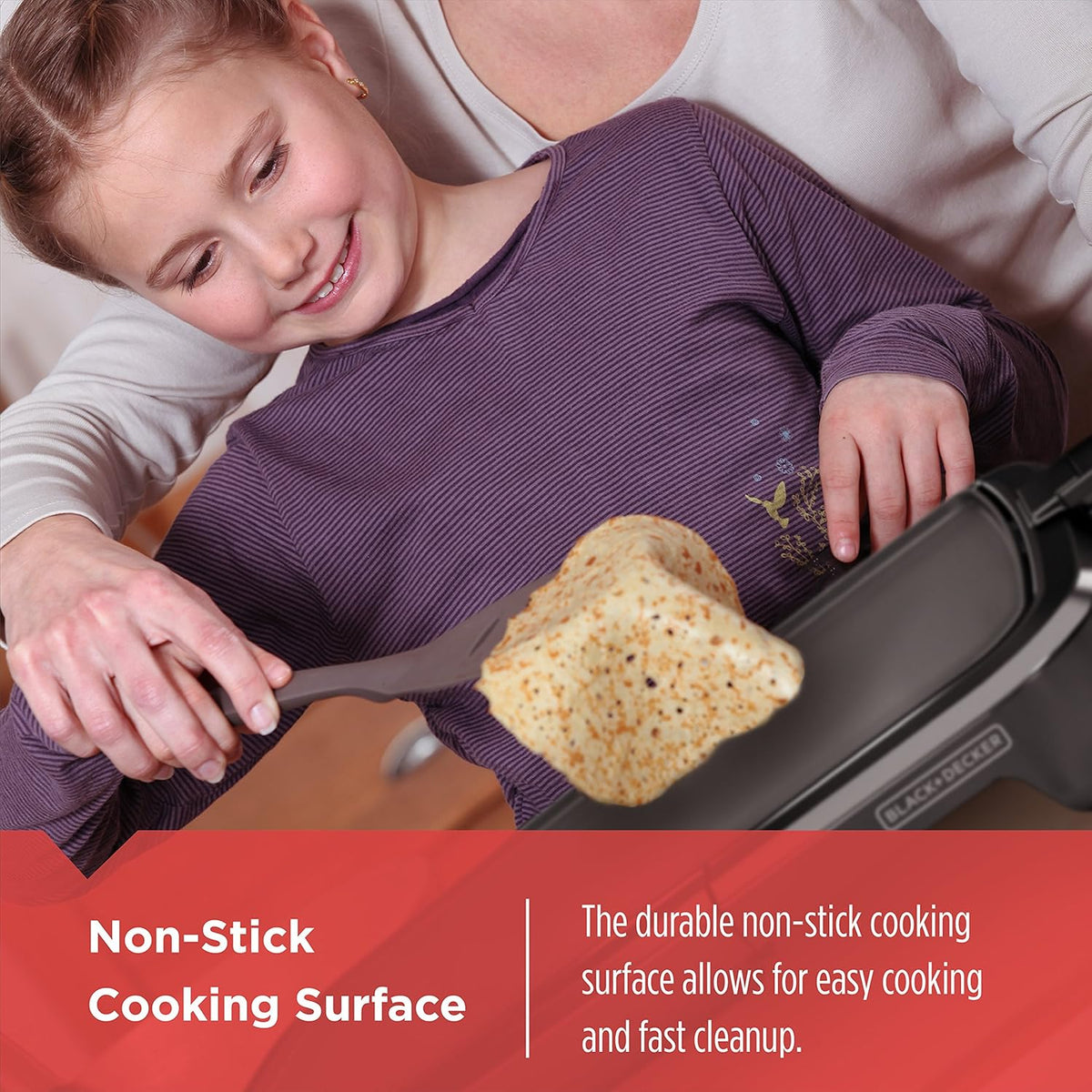 BLACK+DECKER GD2011B Family Sized Electric Griddle, 20 x 11-Inch, Black