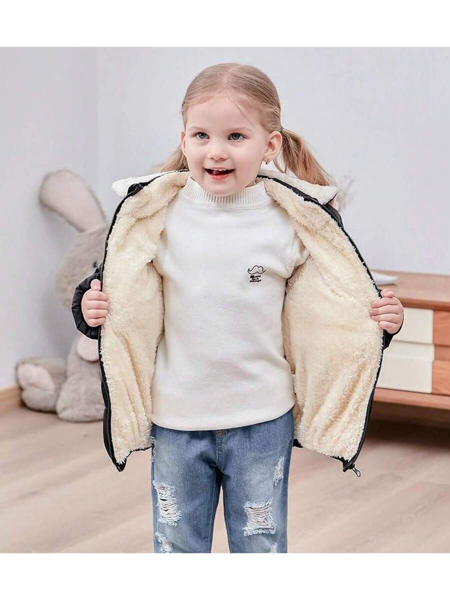2025 New Model 1-6T Baby Girl Boy Winter Fleece Coats Toddler Warm Puffer Jackets Kids Down Alternative Outerwear