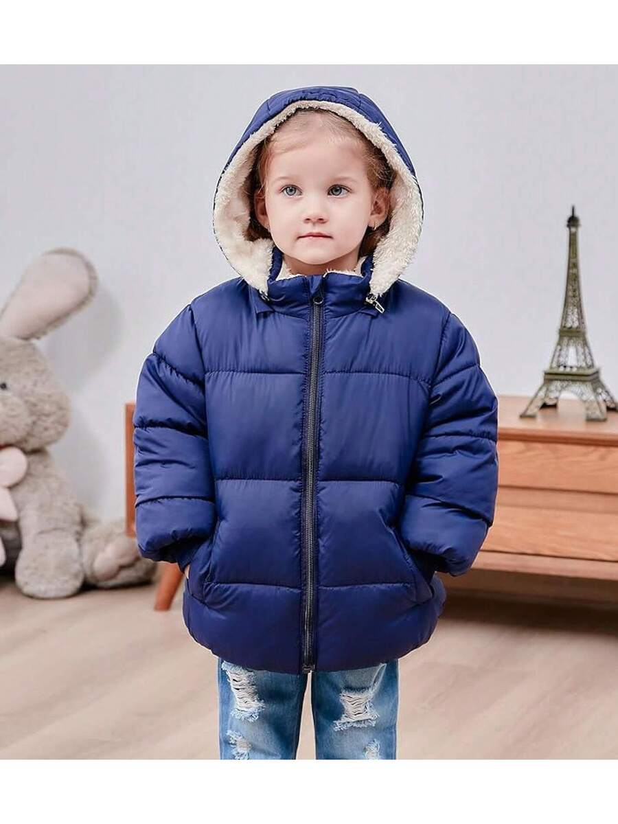 2025 New Model 1-6T Baby Girl Boy Winter Fleece Coats Toddler Warm Puffer Jackets Kids Down Alternative Outerwear