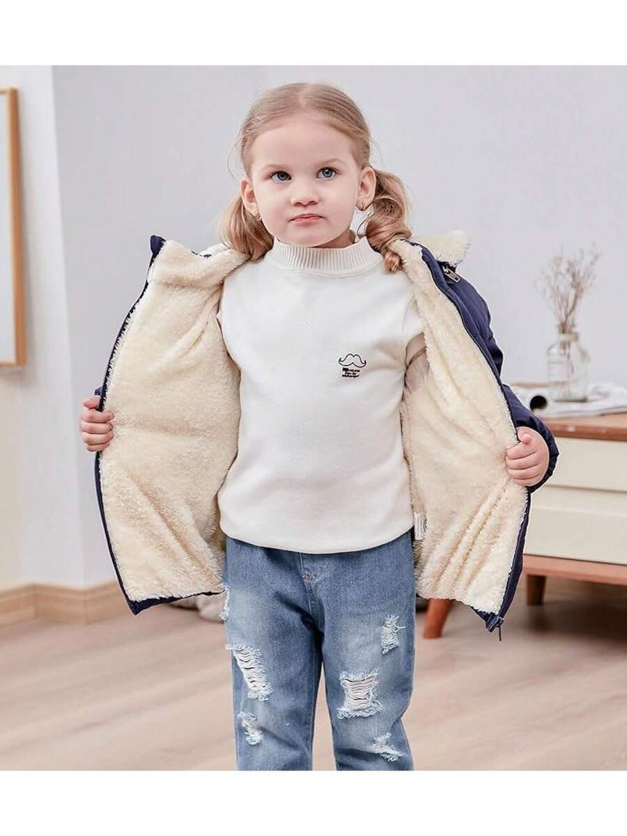 2025 New Model 1-6T Baby Girl Boy Winter Fleece Coats Toddler Warm Puffer Jackets Kids Down Alternative Outerwear