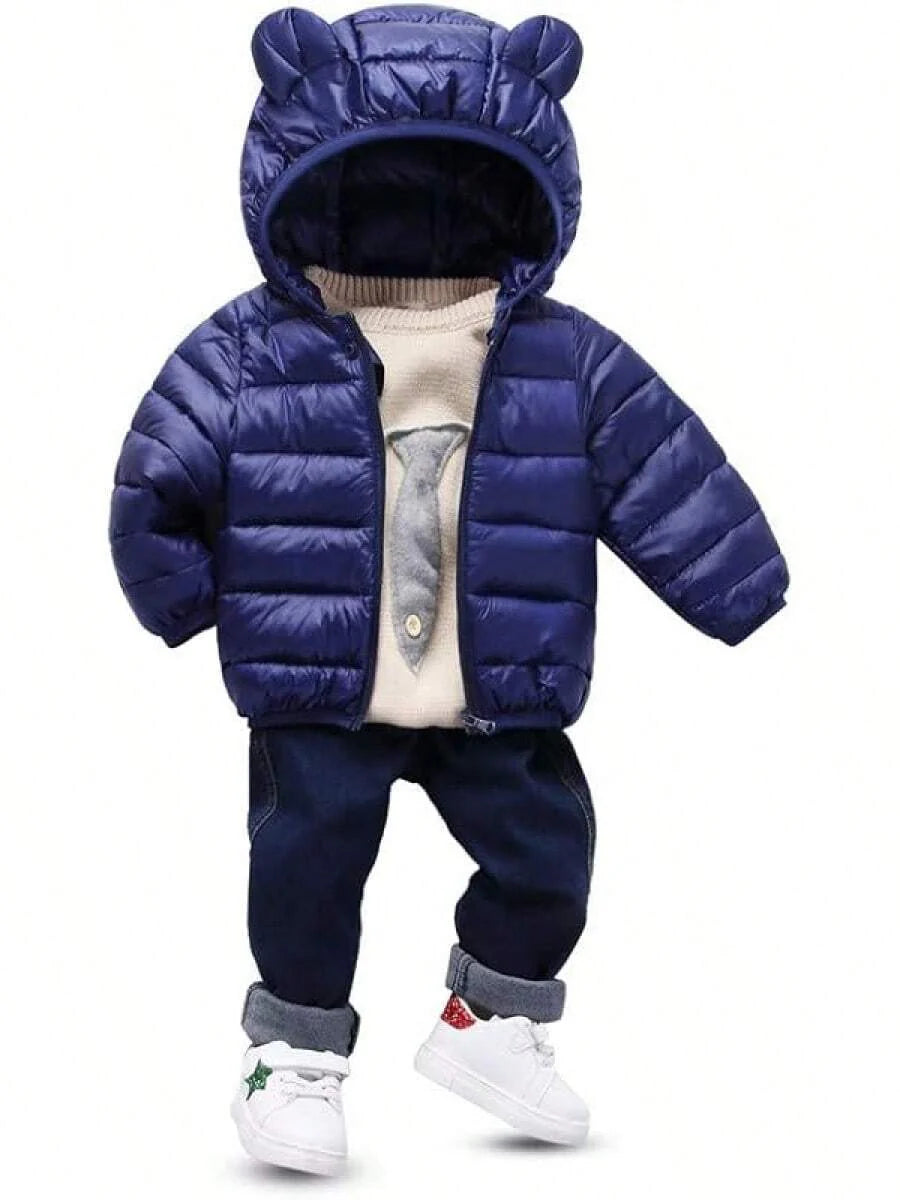 2025 New Model Kids Boy Girl Winter Hooded Puffer Jackets Coats Light Weight Padded Outerwear