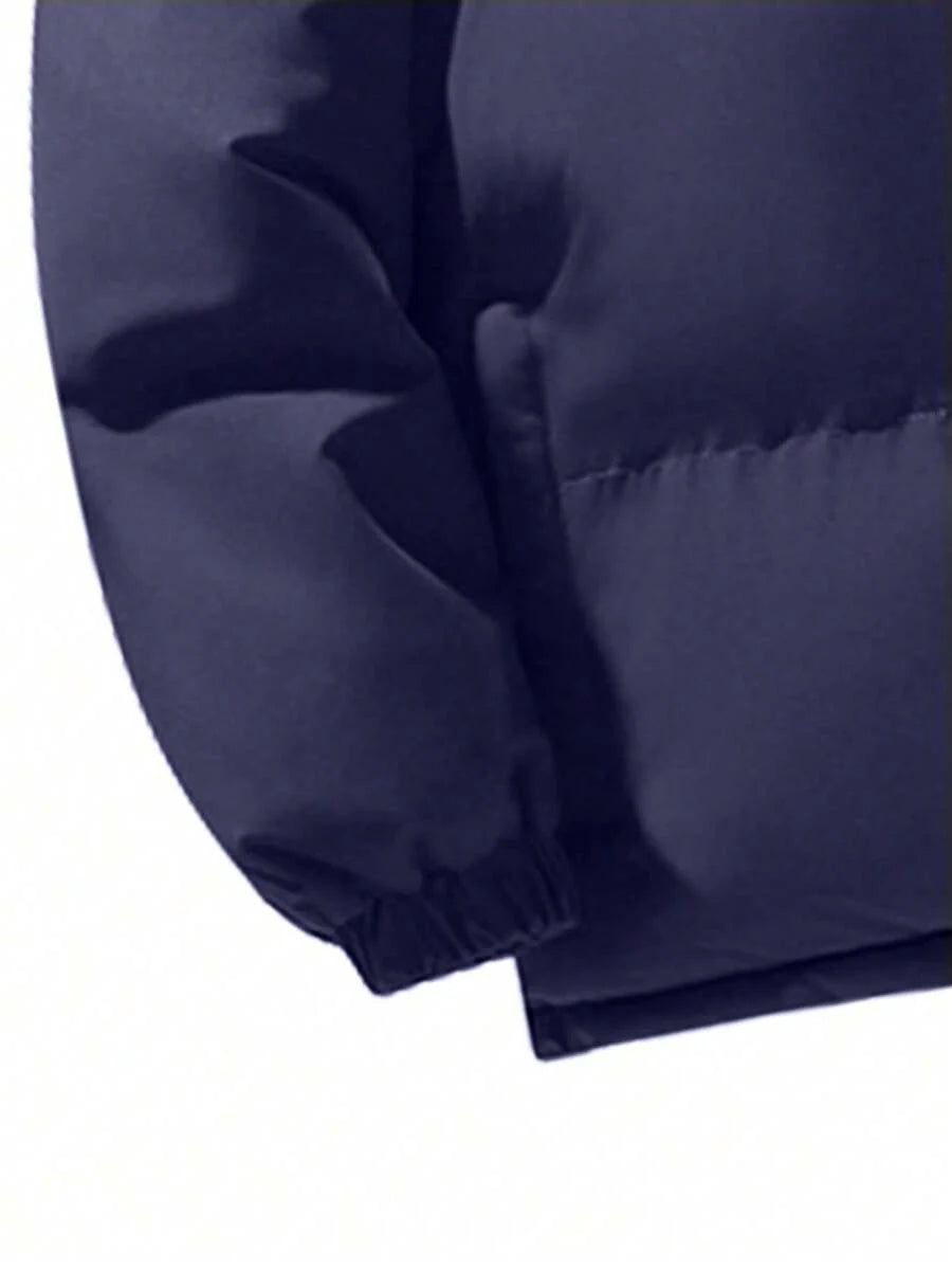 1pc Teenage Boys/Kids Fashionable Loose Casual Outdoor Letter Print Decor Halloween Party Thick Hoodie Jacket, Winter