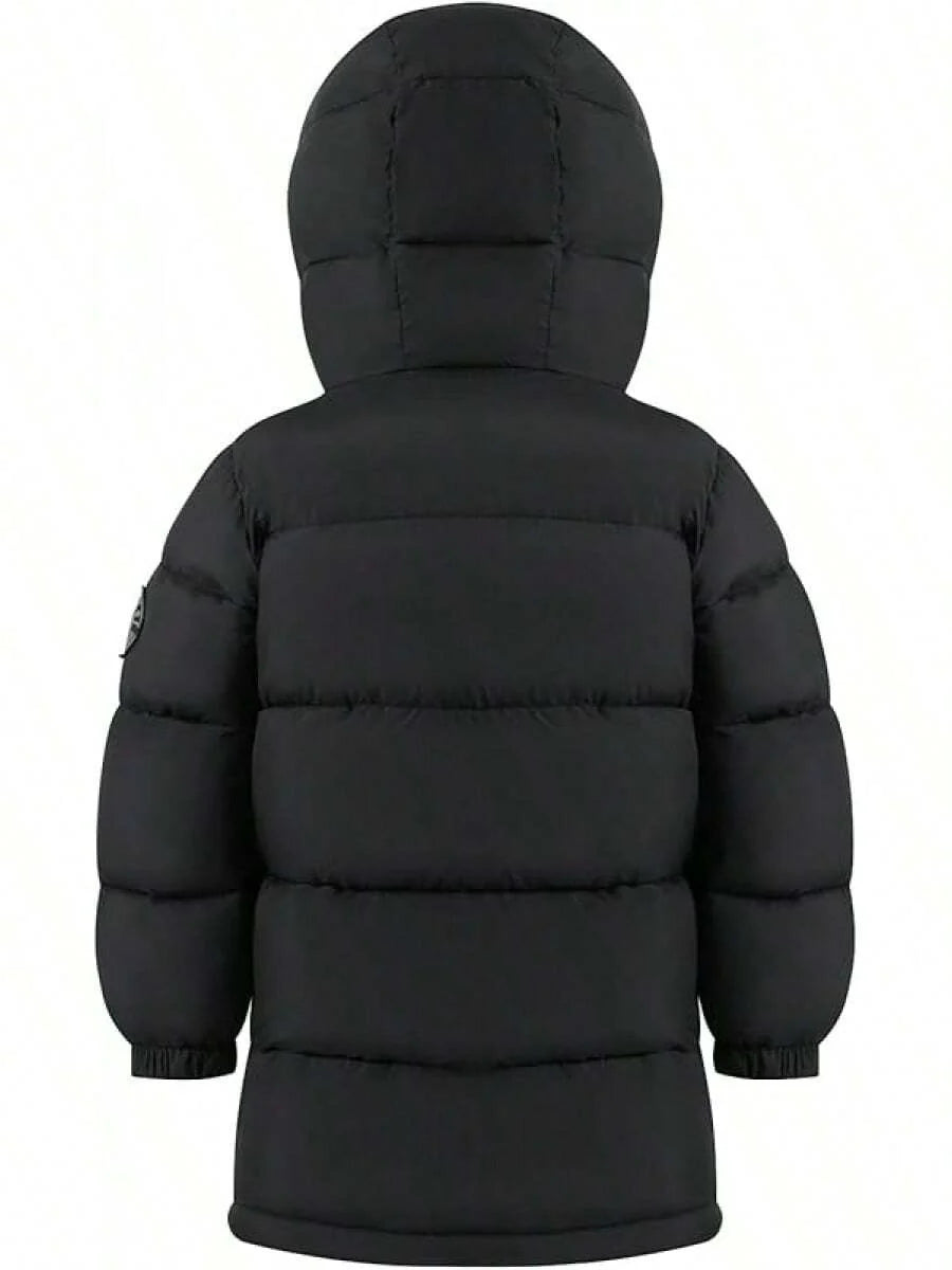 2025 New Model Kids Boy Girl Puffer Jacket Coat Hood Mid Length Light Weight Warm Insulated Padded Winter Outwear
