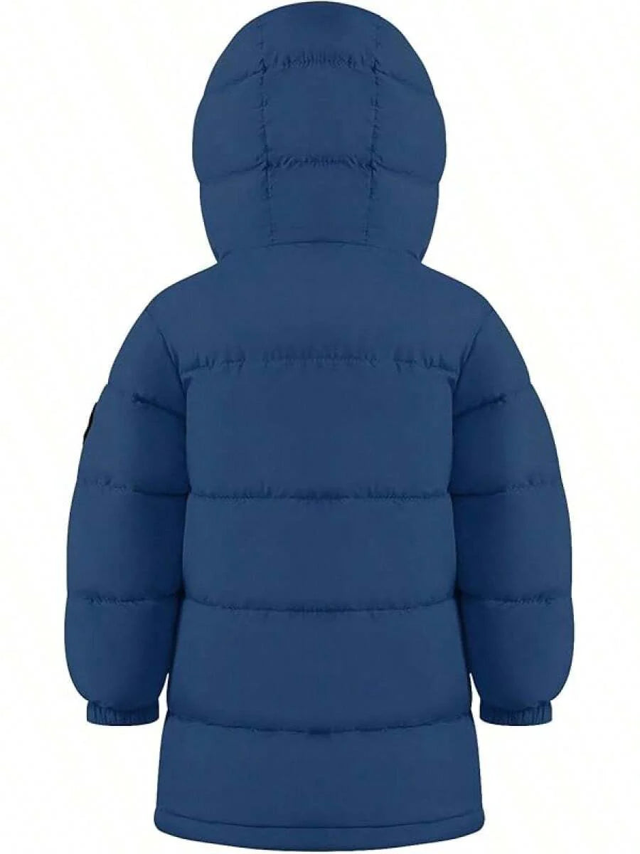 2025 New Model Kids Boy Girl Puffer Jacket Coat Hood Mid Length Light Weight Warm Insulated Padded Winter Outwear