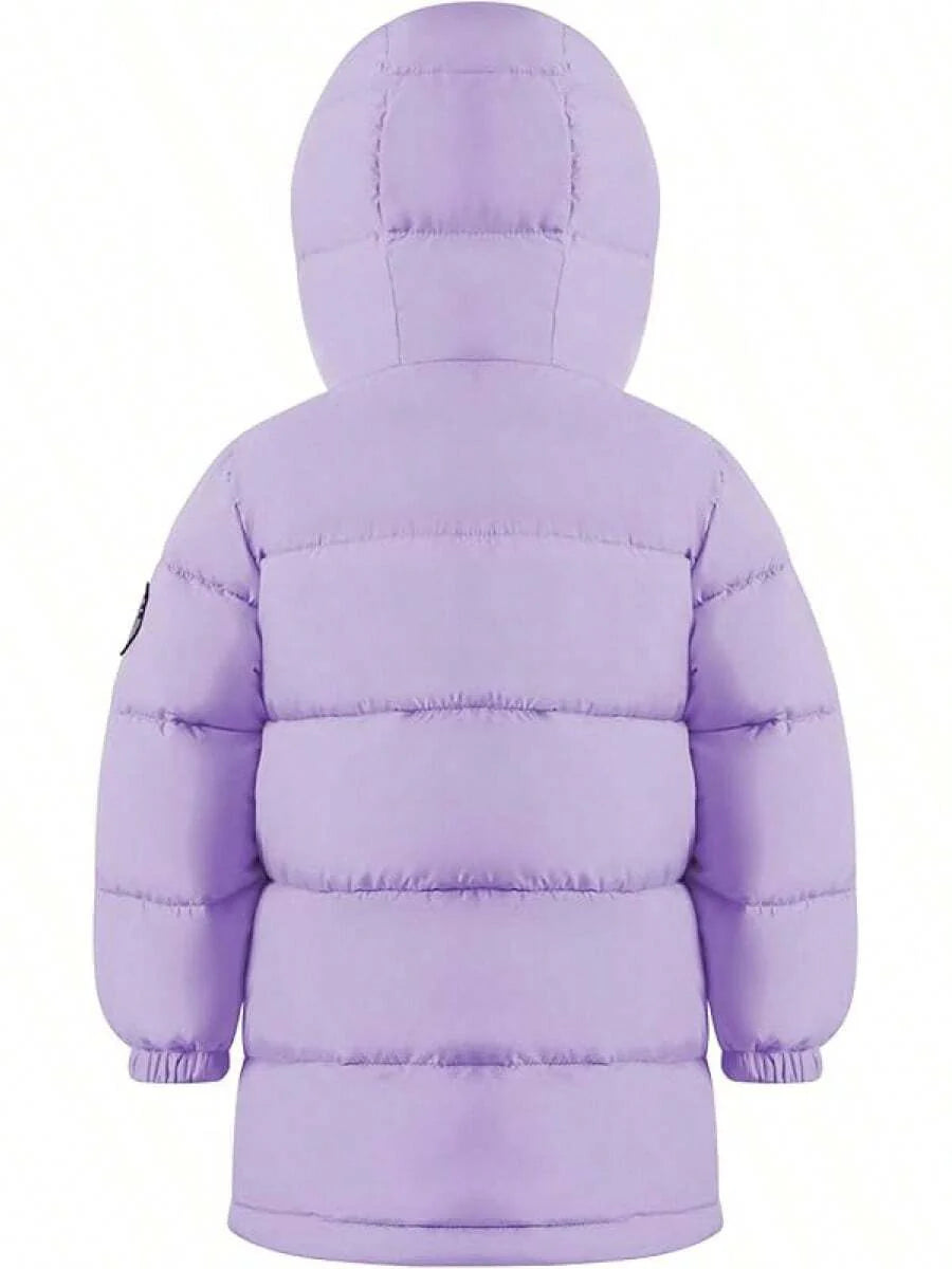 2025 New Model Kids Boy Girl Puffer Jacket Coat Hood Mid Length Light Weight Warm Insulated Padded Winter Outwear