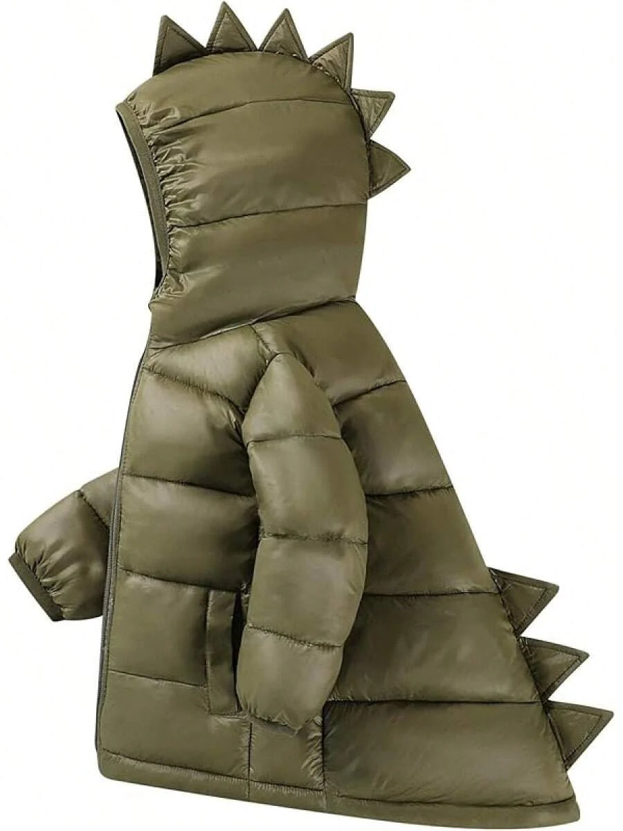 2025 New Model Baby Toddler Boy Girl Winter Dinosaur Hooded Puffer Jackets Coats Warm Zip-UP Padded Outerwear