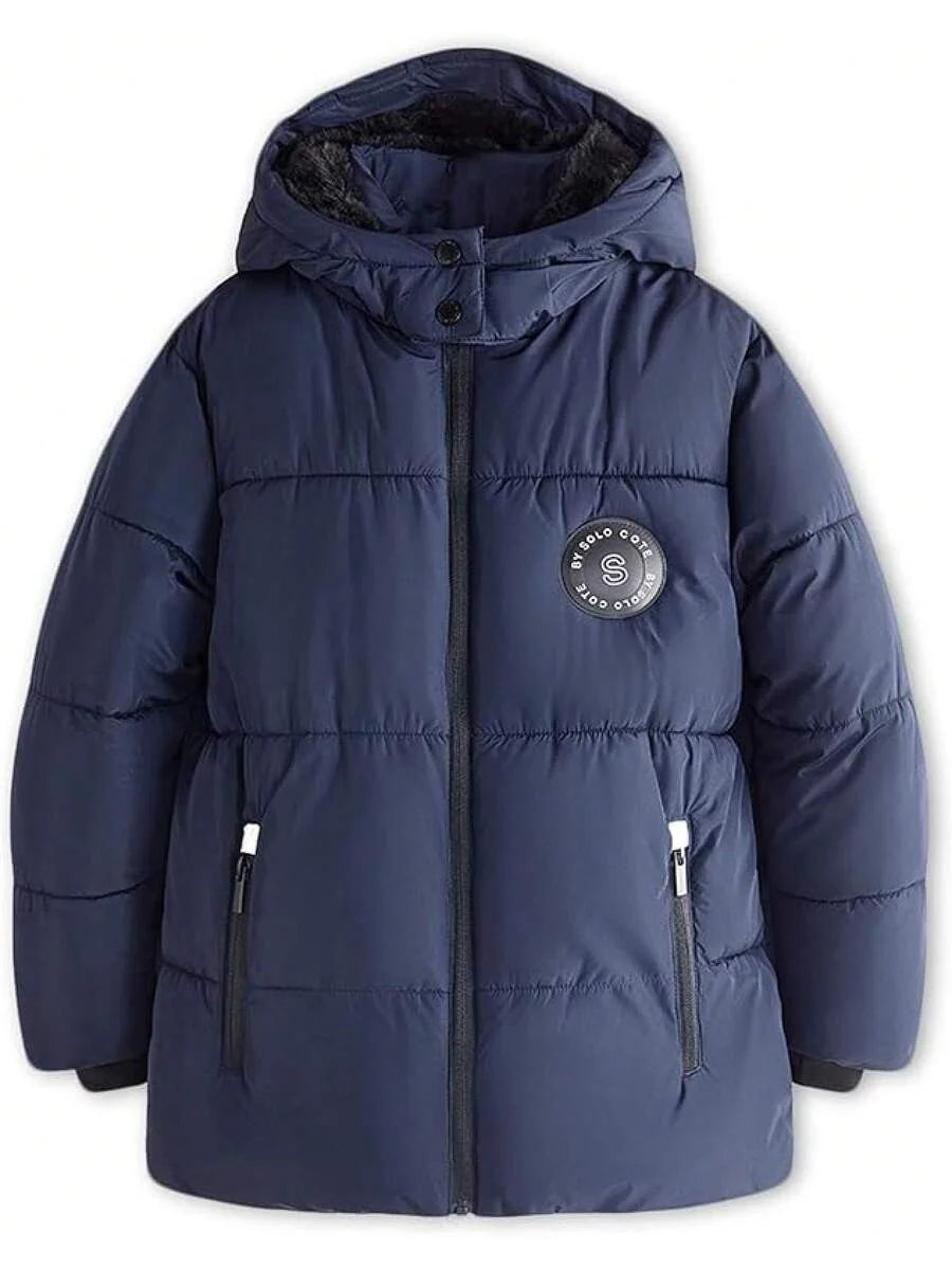 2025 New Model Boys Winter Coat Heavyweight Water-Resistant Windproof Hooded Puffer Jacket For Kids