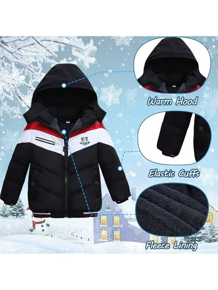 2025 New Model Boys Down Jacket Fur Collar Hood Thick Warm Winter Coat Parka Padded Outerwear 3-6T…
